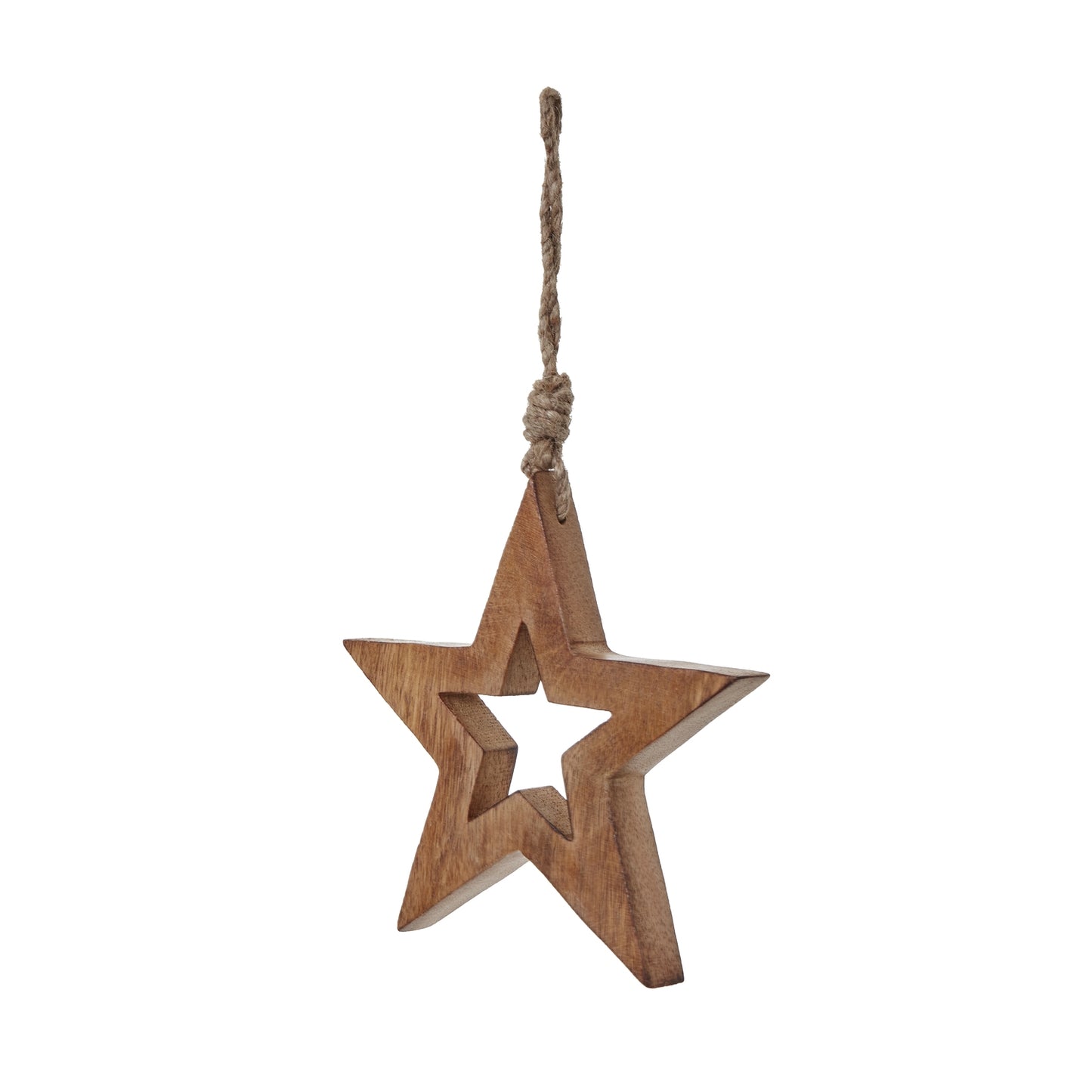 White Wash Collection Wooden Hanging Star Decoration