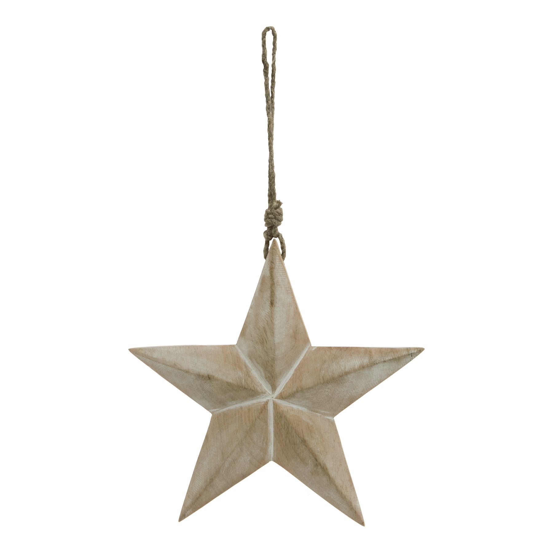 White Wash Collection Hanging Star Decoration