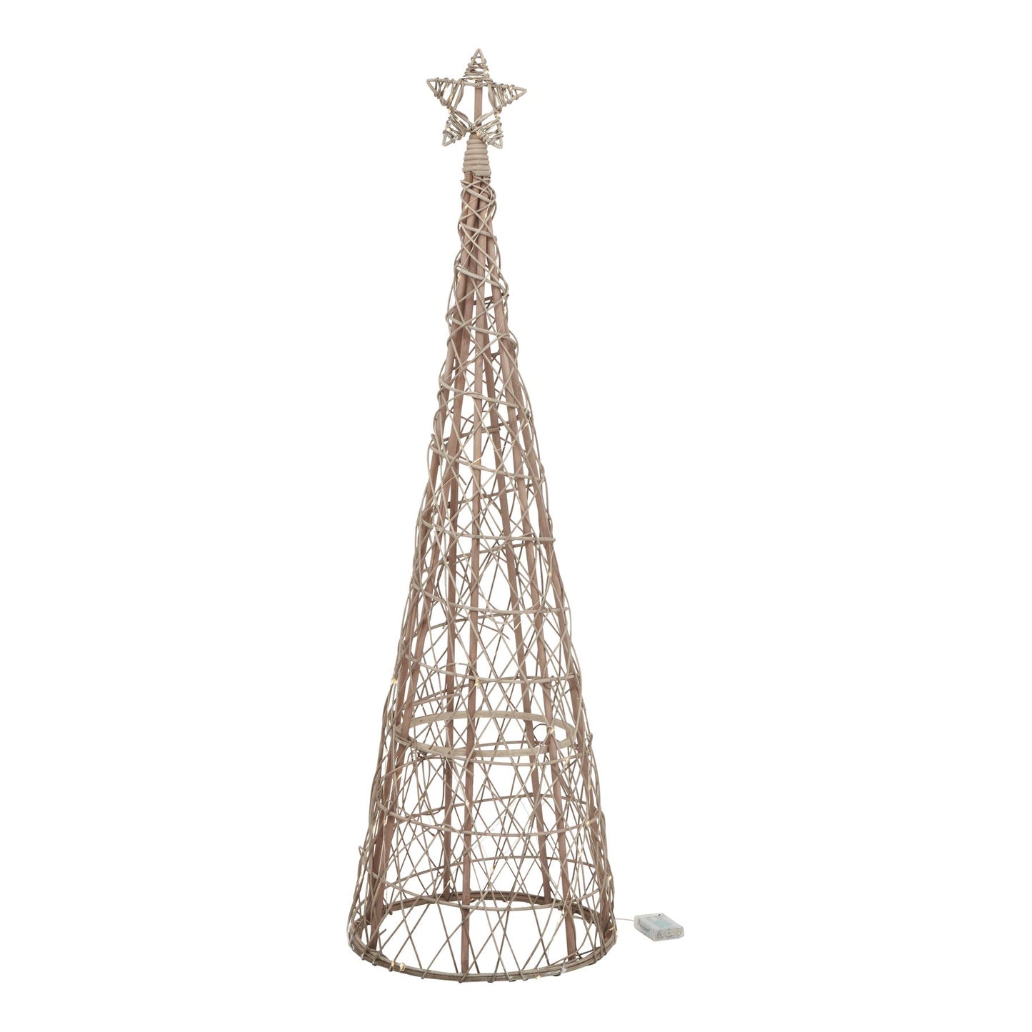 Large LED Wicker Christmas Tree With Star