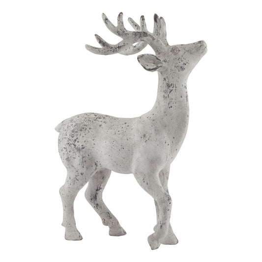 Grey Stone Effect Stag With Antlers