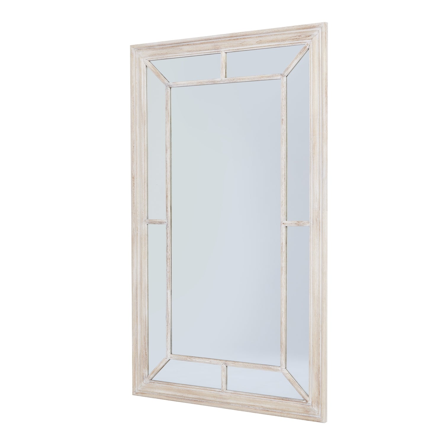 Washed Wood Framed Window Mirror