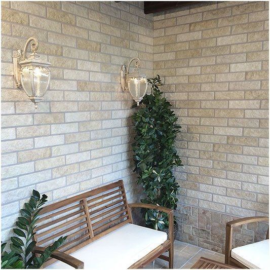 Muralla Beige Brick Stone Effect Wall Tile 75x280