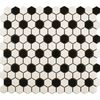 Sample - Pixel Chequer Hexagon White & Black Matt 23x23