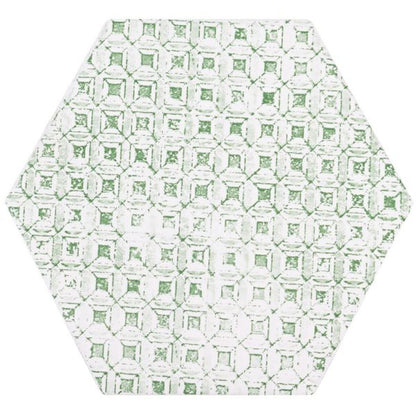 Souk Green Patchwork Hexagon Tiles 15x15cm