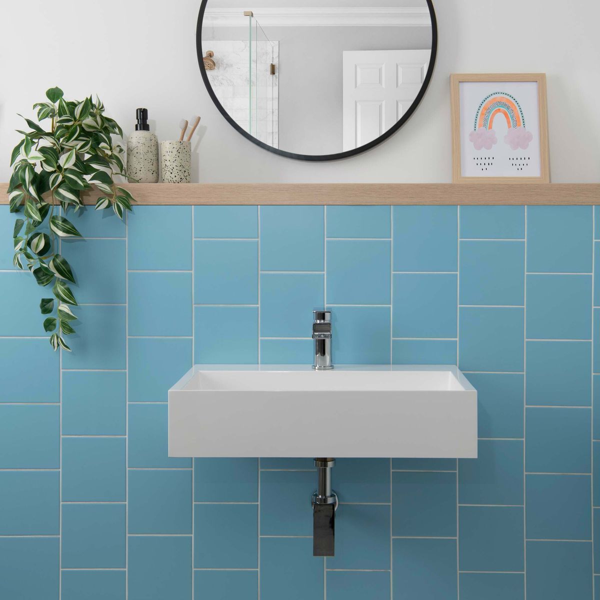 Monocolour Aire Blue Flat Matt Square 150x150