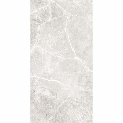 Sample Agora Light Grey Gloss Marble Effect Wall Tile 600x300