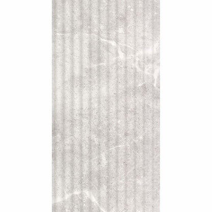 Sample Agora Light Grey Gloss Marble Effect Decor Wall Tile 600x300