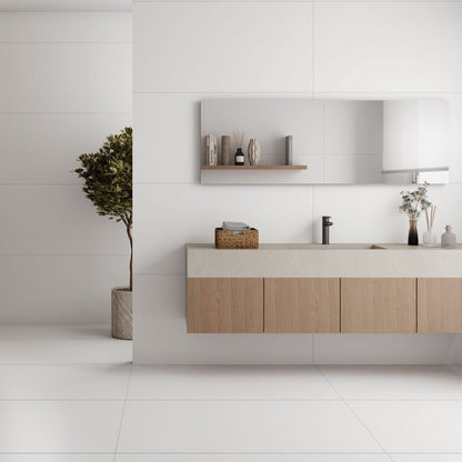 Alaska Mate White Matt Tiles 1200x600