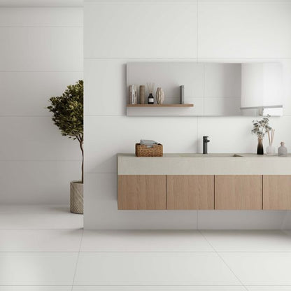 Sample - Alaska Mate White Matt Tiles 1200x600