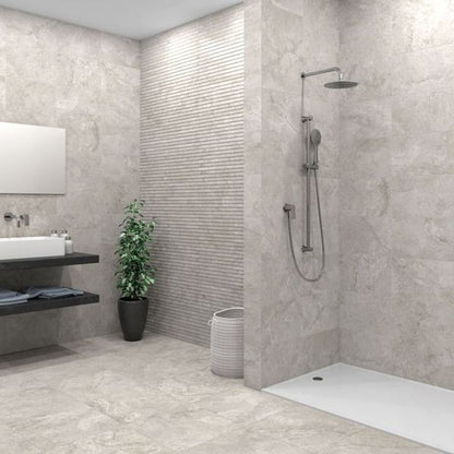 Sample Melrose Himalaya Grey Floor Stone Effect Tiles 450x450