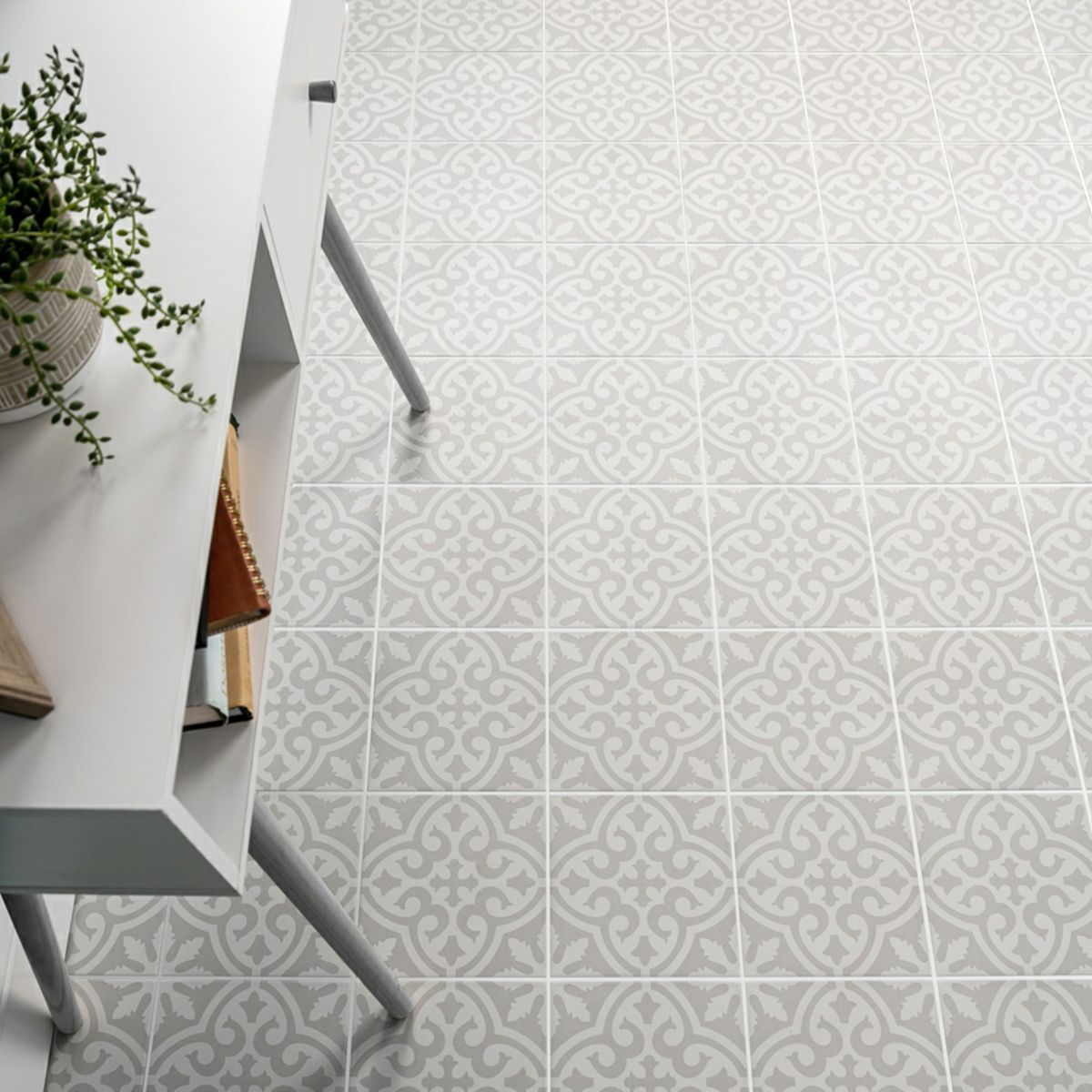 Juvel Grey Matt Patterned Wall and Floor Tiles
