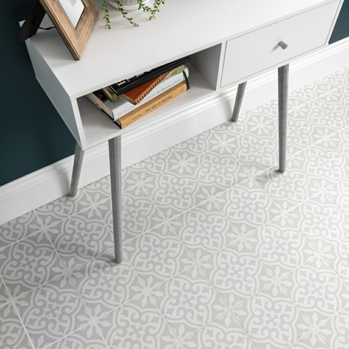 Sample - Juvel Grey Matt Patterned Wall and Floor Tiles
