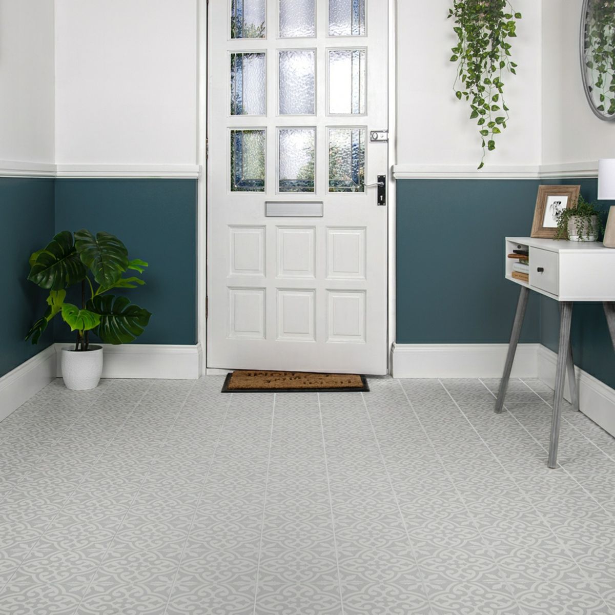 Sample - Juvel Grey Matt Patterned Wall and Floor Tiles