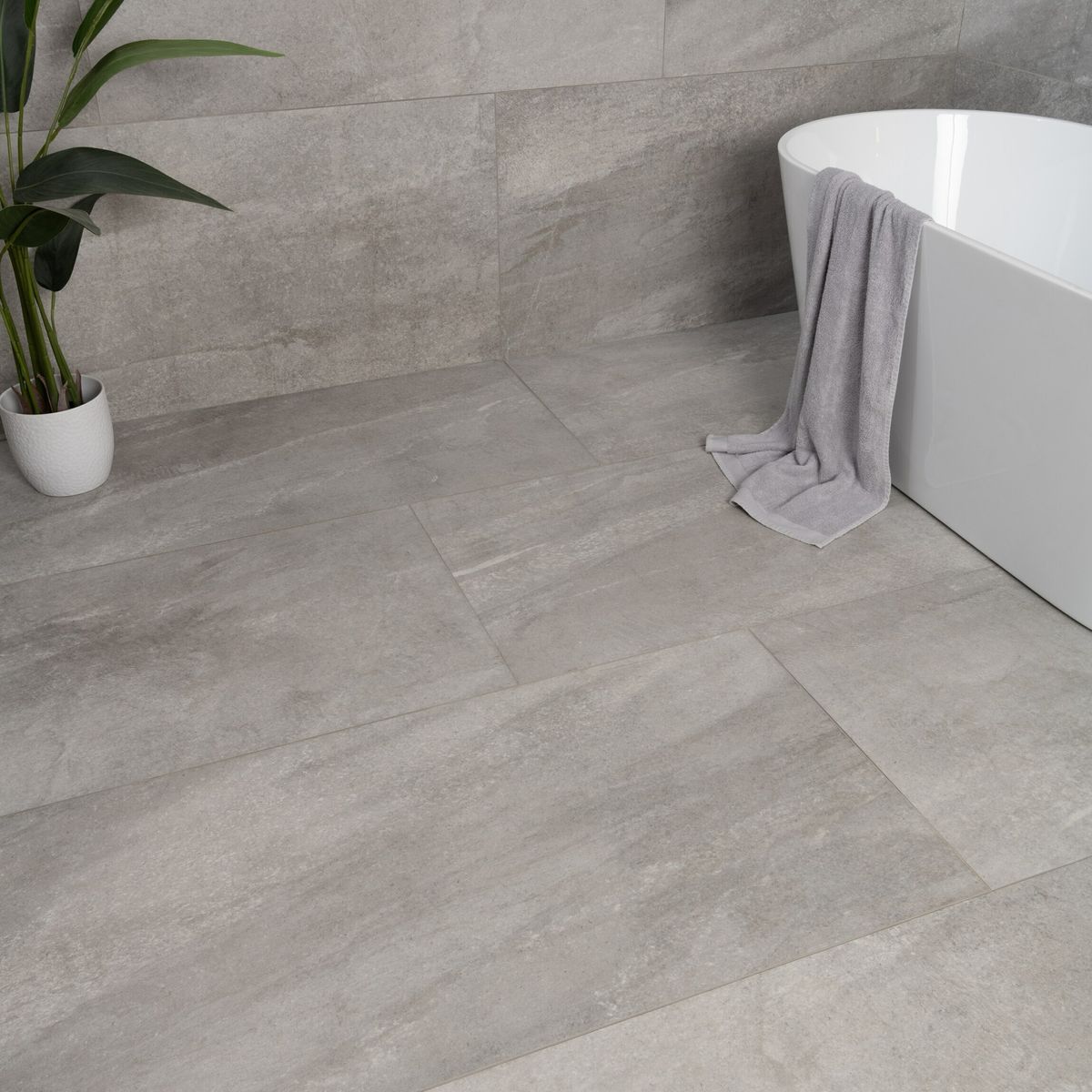 Sample - Astra Grey Matt Stone Effect Tiles 1200x600