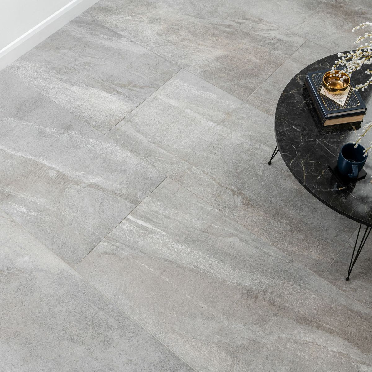 Sample - Astra Grey Matt Stone Effect Tiles 1200x600