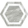 Sample - Bardiglio Hexagon Deco Marble Effect Tile