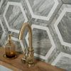 Sample - Bardiglio Hexagon Deco Marble Effect Tile