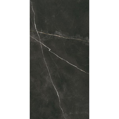 Sample - Quasar Matt Black Marble Effect Tile