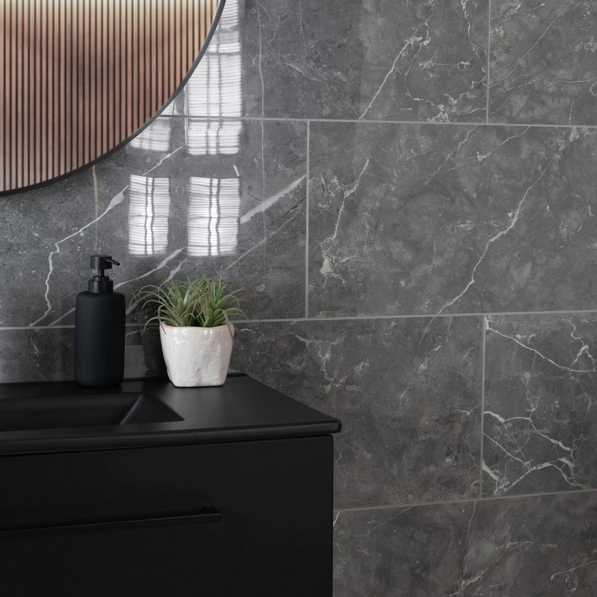 Belvedere Marengo Marble Effect Tiles 300x600