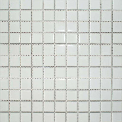 Pixel White Square Gloss 25x25