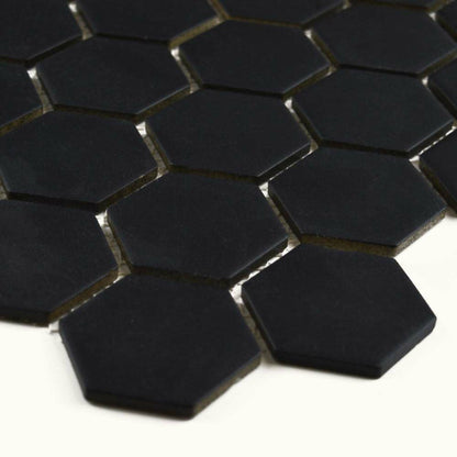 Pixel Black Hexagon 50x50 Matt