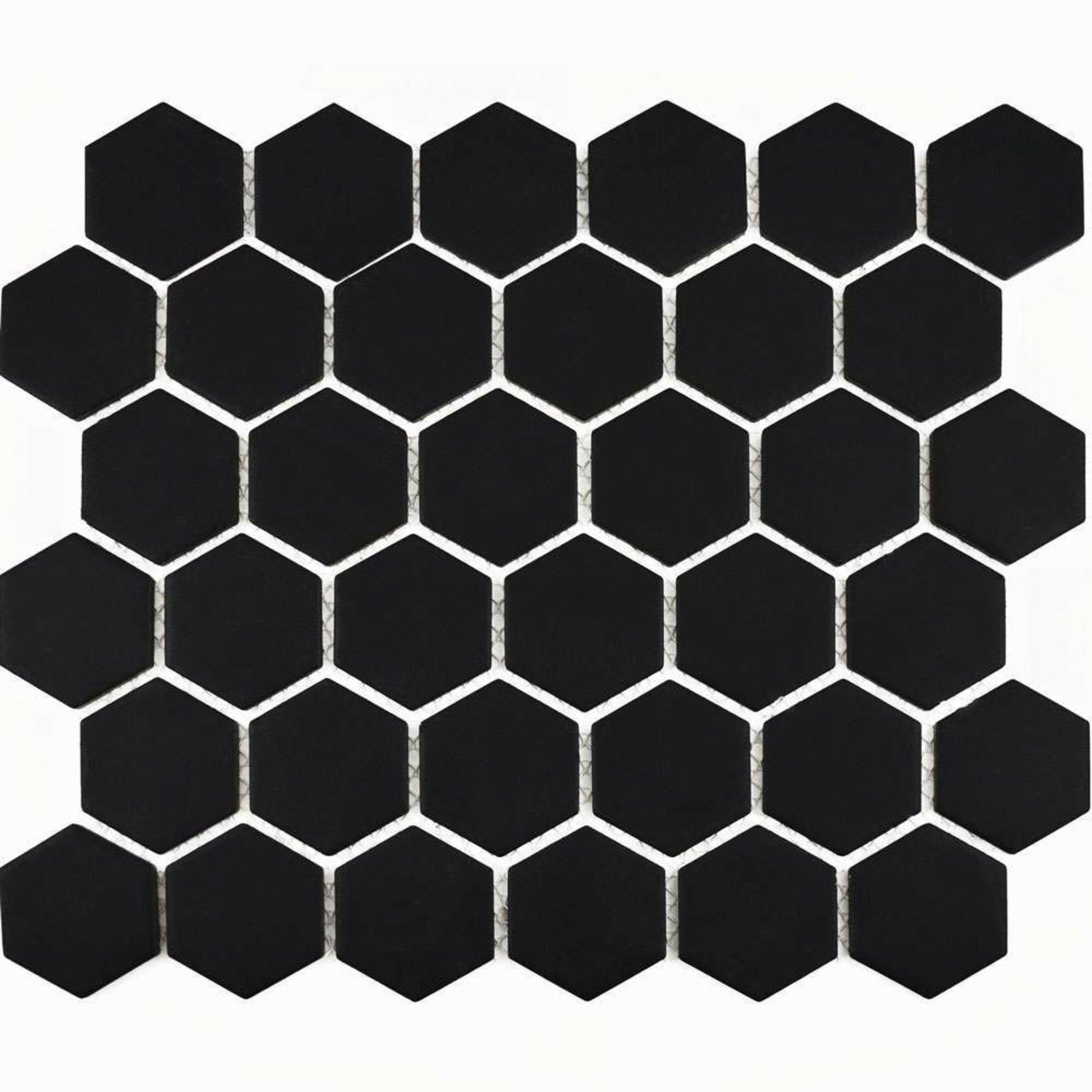 Pixel Black Hexagon 50x50 Matt