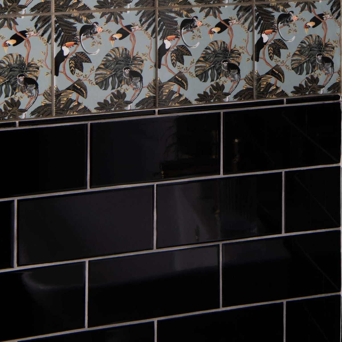 Liso Black Gloss Metro Tiles 100x200