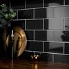 Sample - Liso Black Gloss Metro Tiles 100x200
