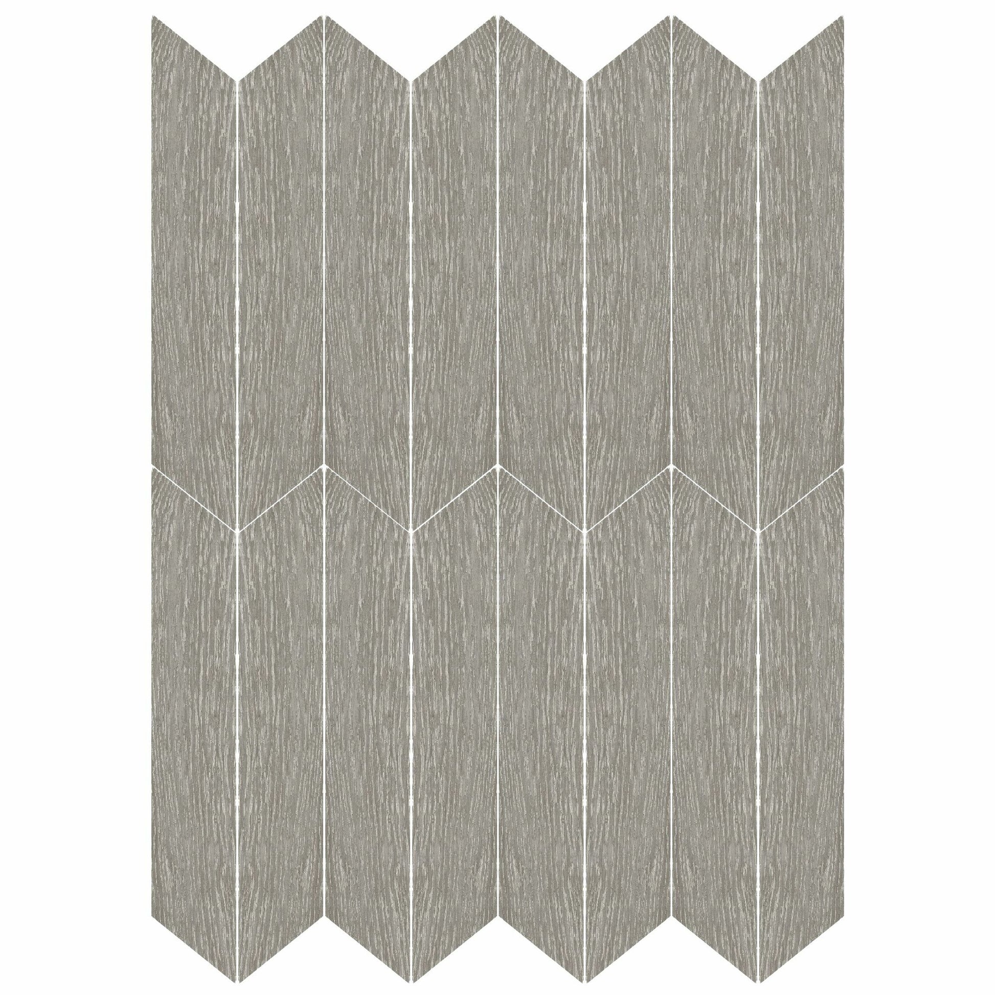 Ancona Chevron Grey Wood Effect Tile