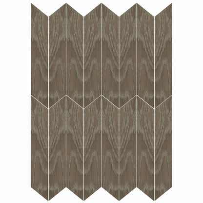 Ancona Chevron Chocolate Wood Effect Tile