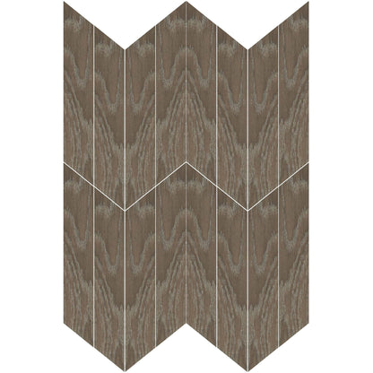 Ancona Chevron Chocolate Wood Effect Tile