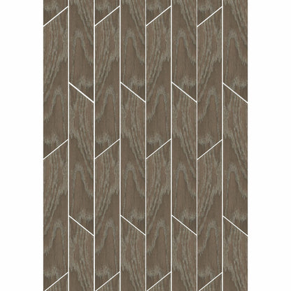 Ancona Chevron Chocolate Wood Effect Tile