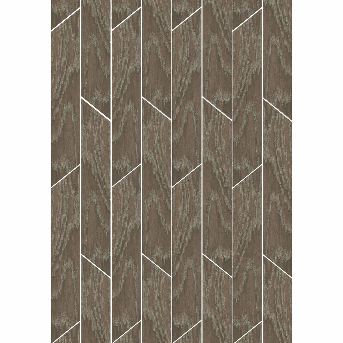 Sample - Ancona Chevron Chocolate Wood Effect Tile