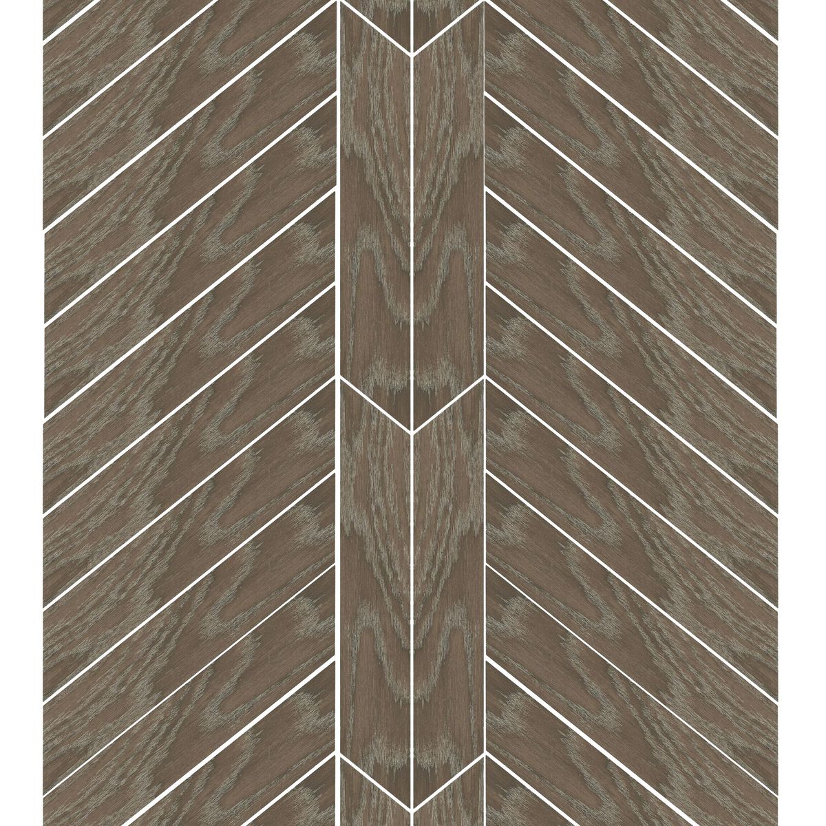 Sample - Ancona Chevron Chocolate Wood Effect Tile