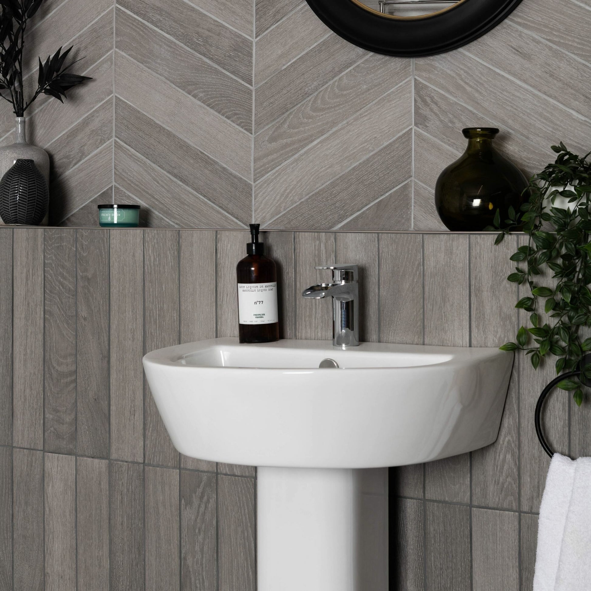 Ancona Grey Wood Effect Tile