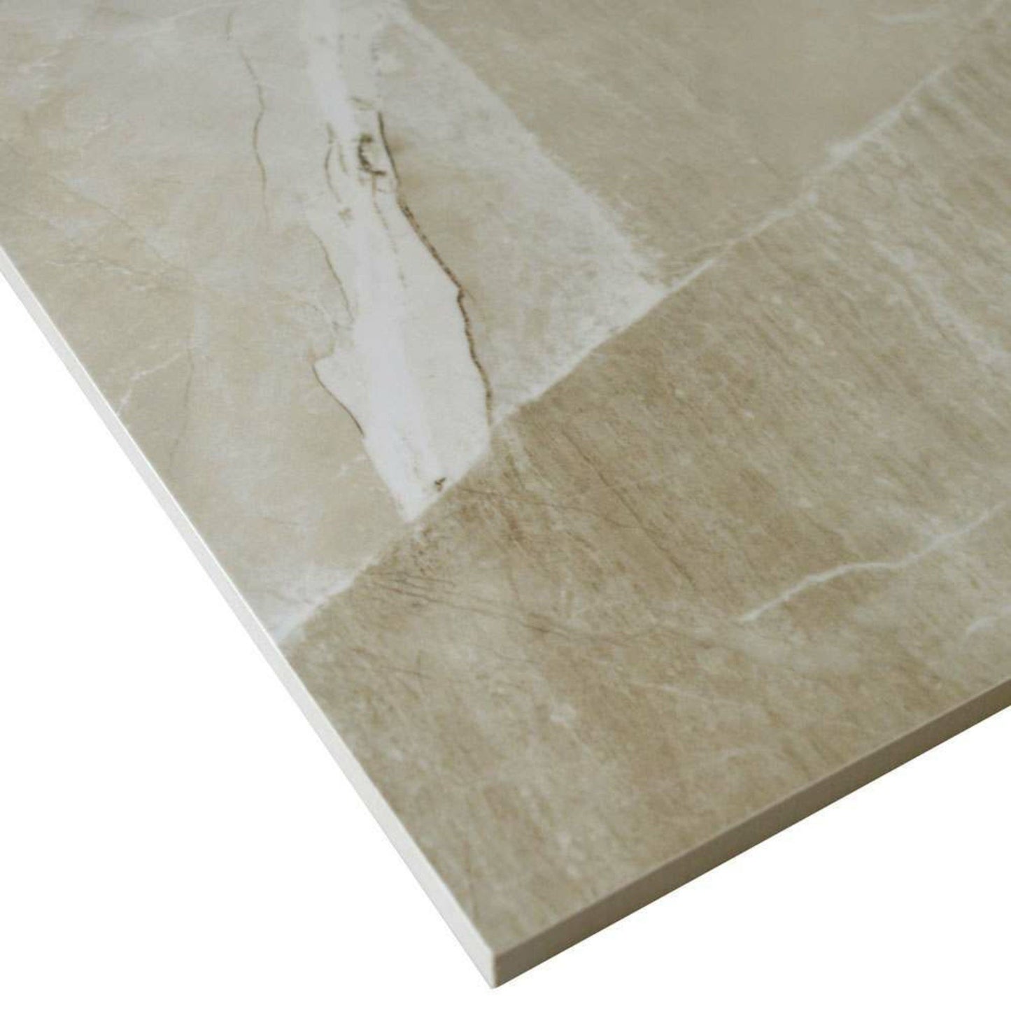 Kashmir Hueso Pulido/Leviglass 600x600 Marble Effect Tile