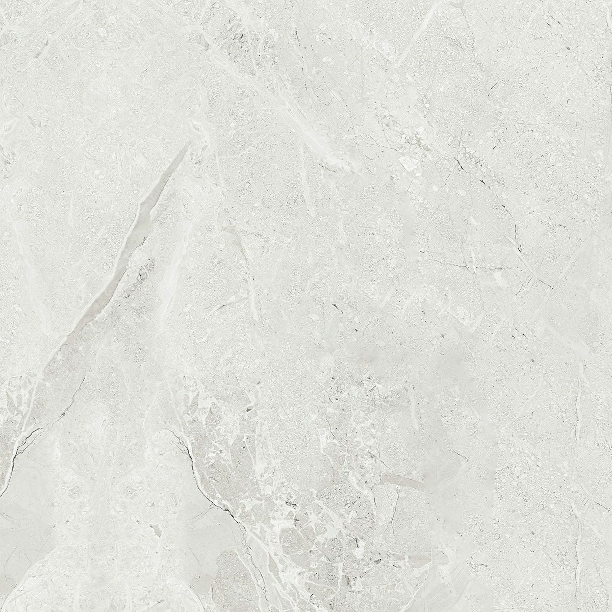 Makrana Breccia Blanco Polished Marble Effect Tile 600x600