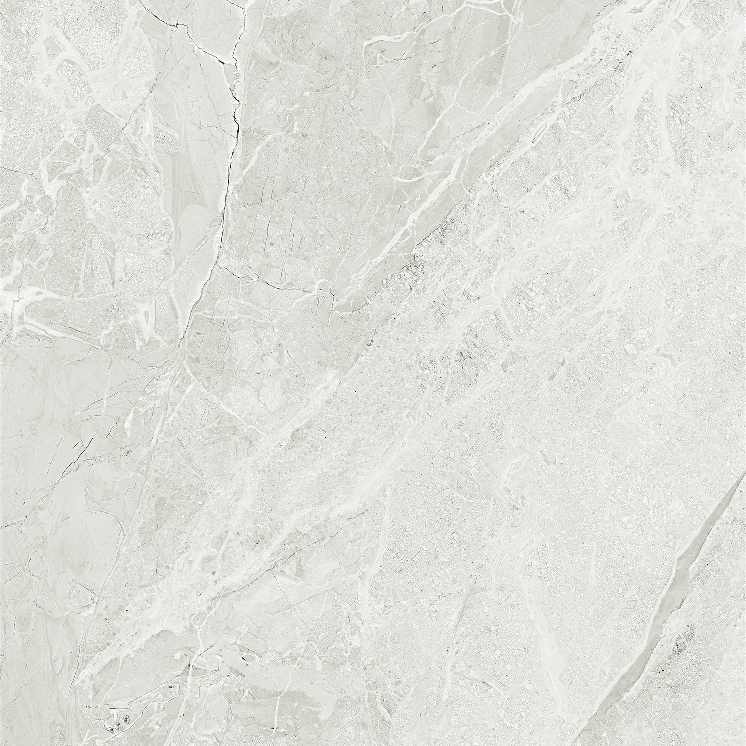 Makrana Breccia Blanco Polished Marble Effect Tile 600x600