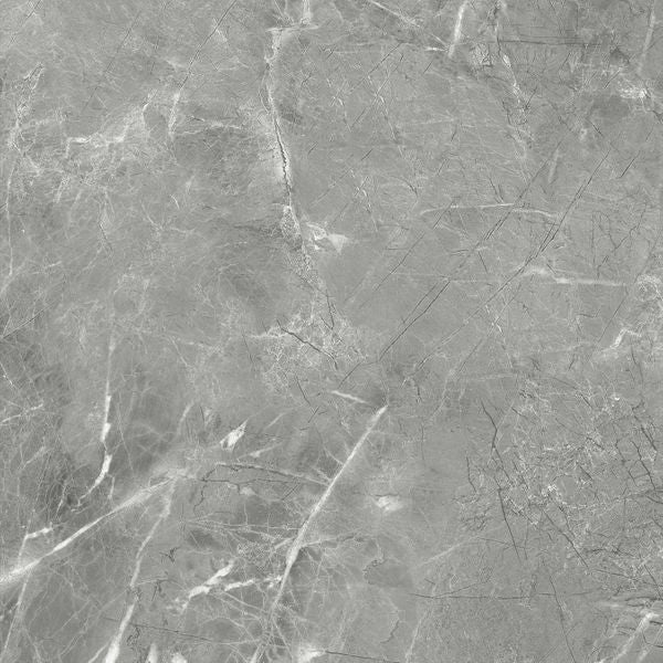 Sample - Makrana Breccia Grey Polished Marble Effect Tile 600x600