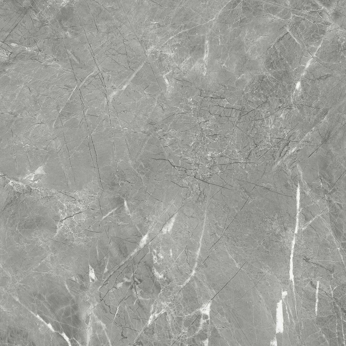 Sample - Makrana Breccia Grey Polished Marble Effect Tile 600x600