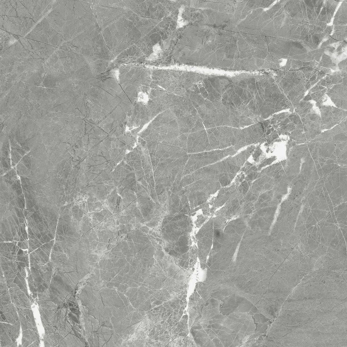 Sample - Makrana Breccia Grey Polished Marble Effect Tile 600x600