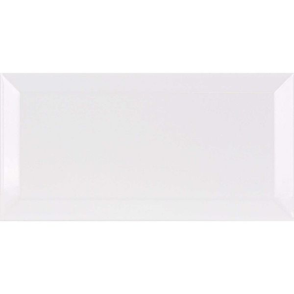 Sample - Fulham White Bevelled Metro Tiles
