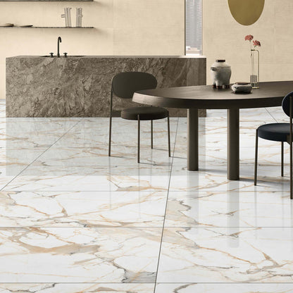 Makrana California Polished Marble Effect Tile 600x1200