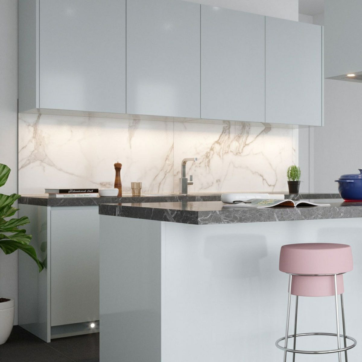 Sample - Palatina 60x120 Polished Marble Effect Tile