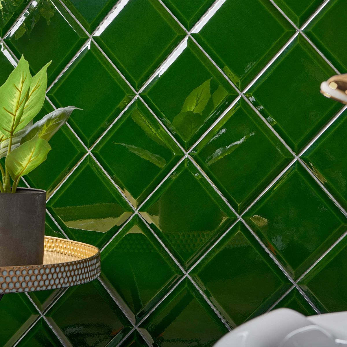 Sample - Modern Heritage Victorian Green Bevelled Tiles