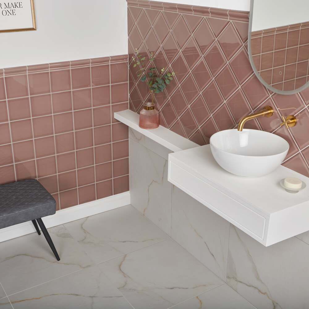 Modern Heritage Powder Room Bevelled Tiles