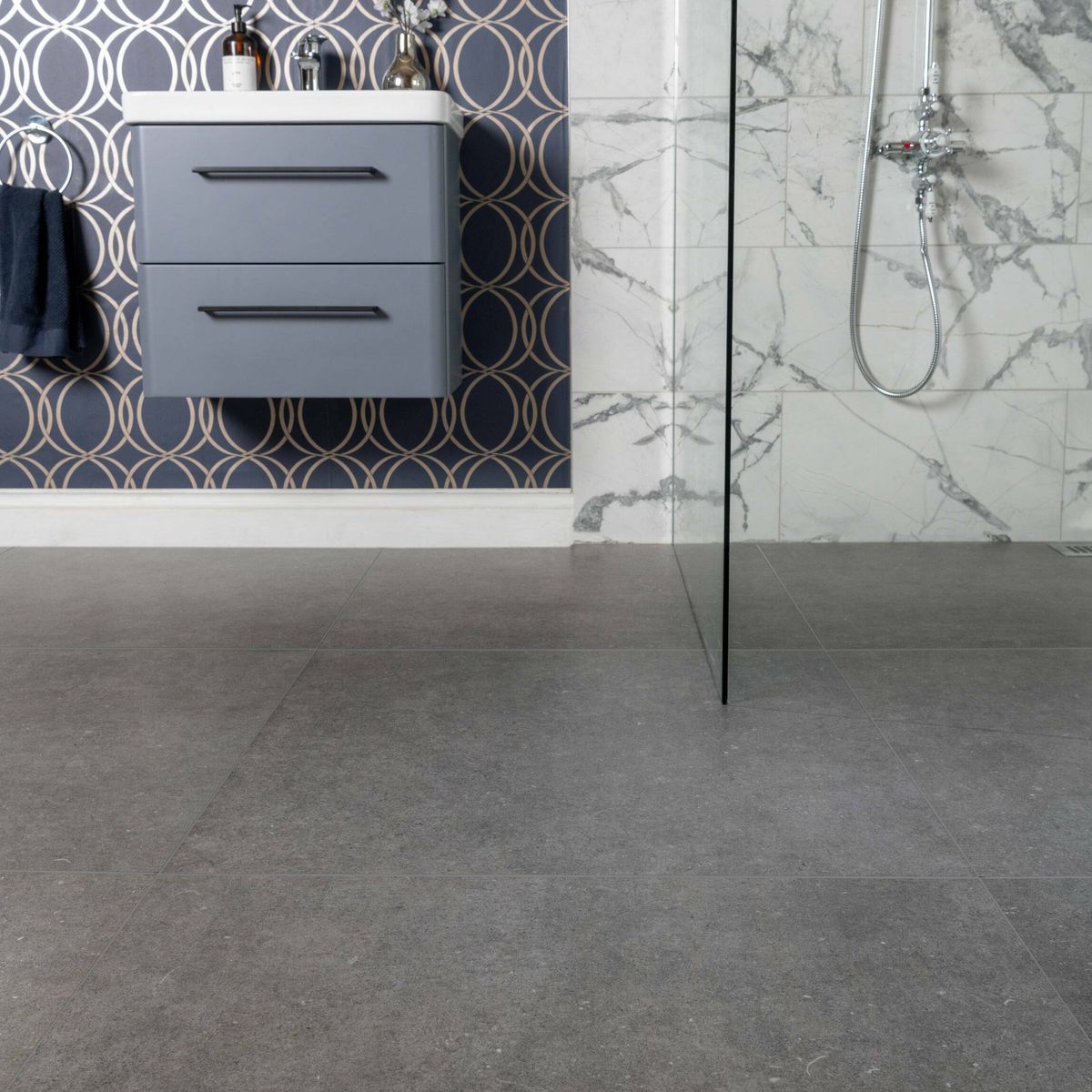 Sample - Loft Concrete Dark Grey Concrete Effect Tiles