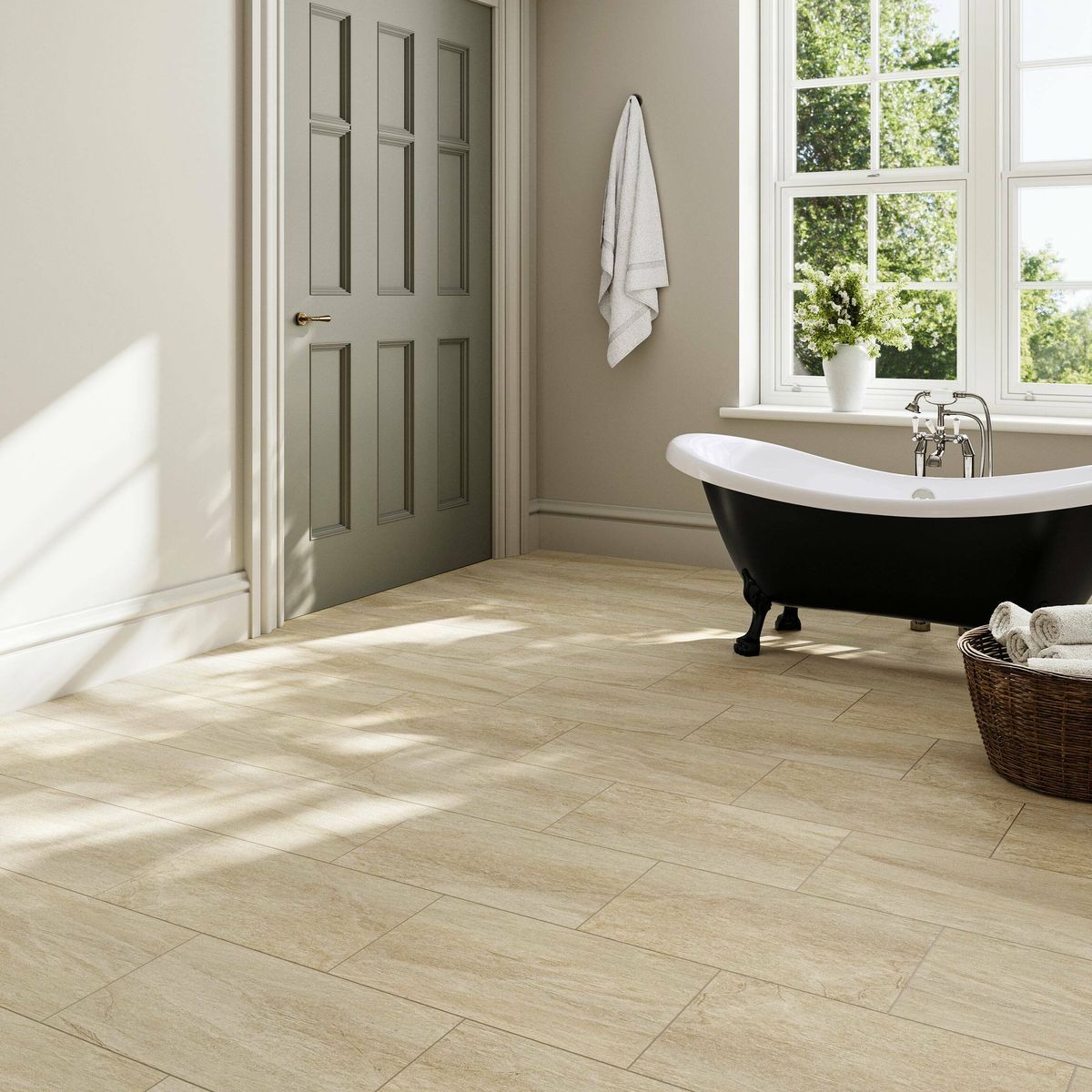 Sample - Carmo Stone Ivory Matt Tiles 600x300