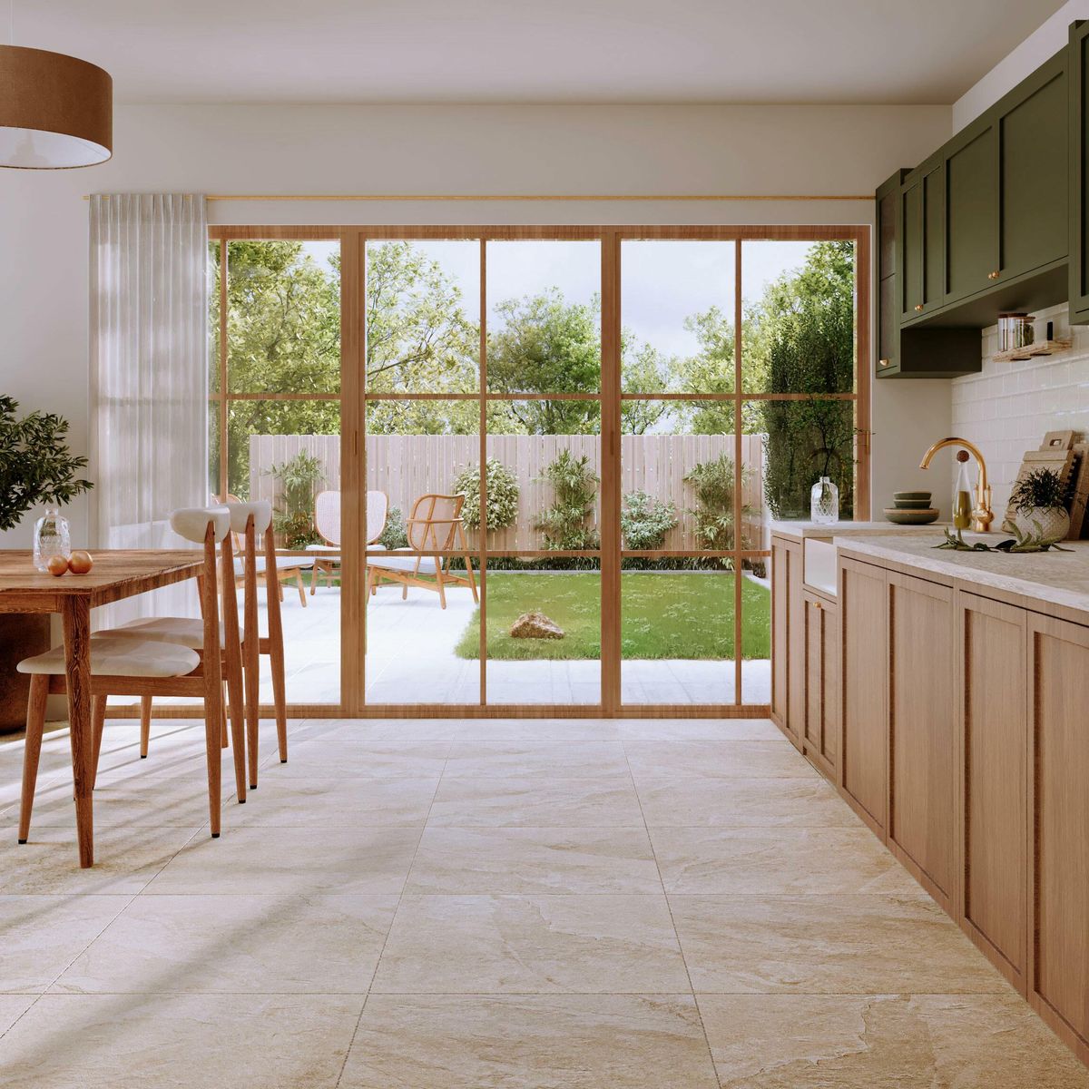 Sample - Carmo Stone Ivory Matt Tiles 600x600