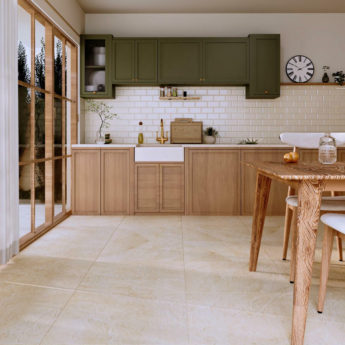 Sample - Carmo Stone Ivory Matt Tiles 600x600